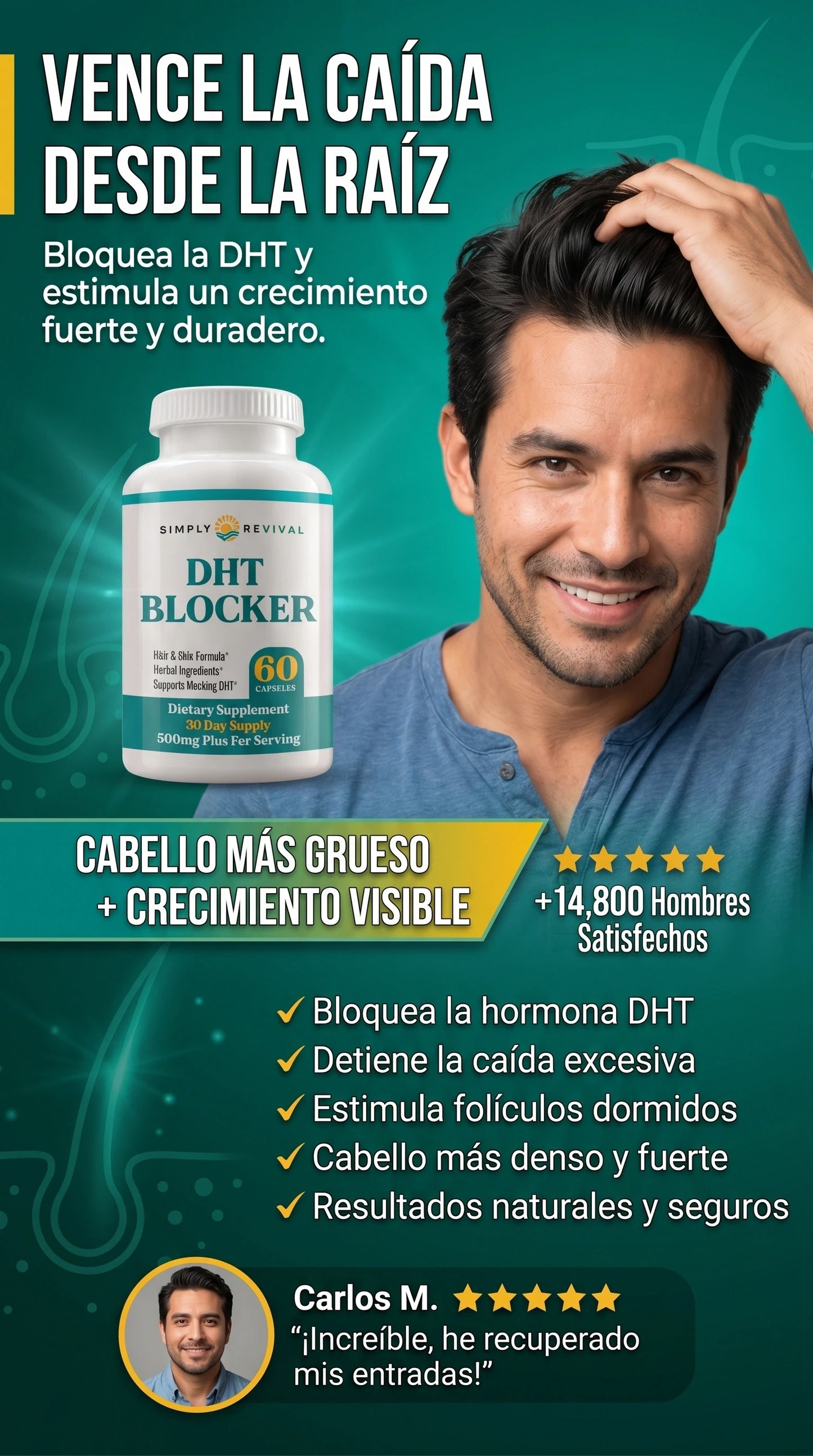 DHT Blocker para Hombres - Frena la Caída y Estimula el Crecimiento